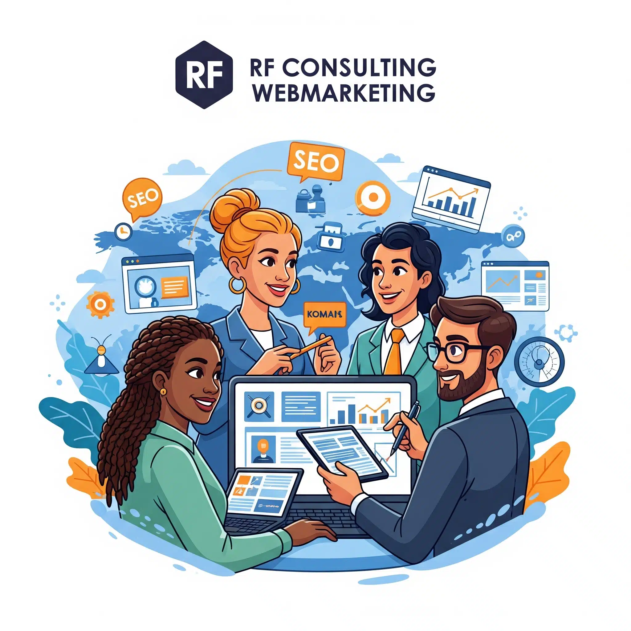 Illustration de notre expertise en stratégie digitale et webmarketing pour hôtels, symbolisant la croissance et la connexion.