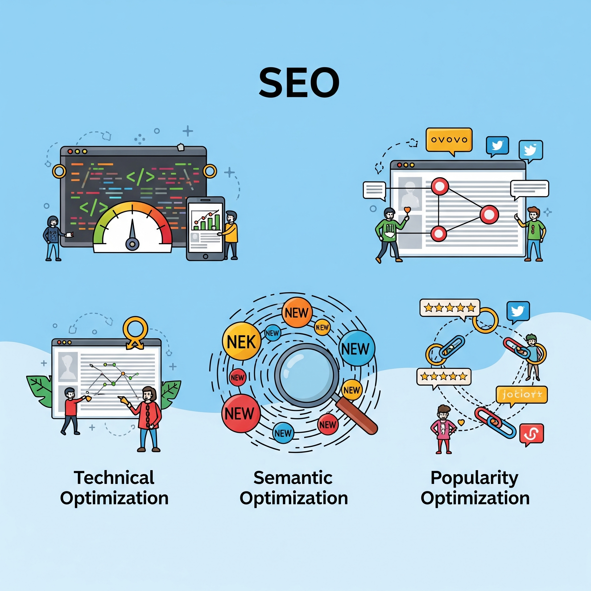 Optimisation SEO pour hôteliers Représentation graphique de l'optimisation SEO pour les hôtels, symbolisant l'amélioration du classement et l'augmentation du trafic organique.